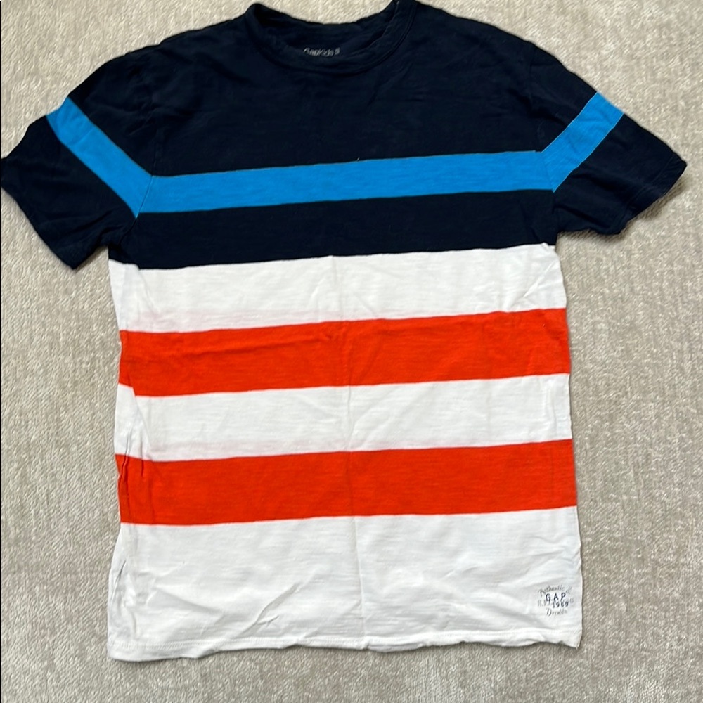 Gap Kids Striped t-Shirt - Blue, orange, and White- size 12